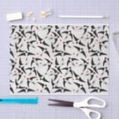 ツバメかわいらしの鳥の飛んでいる模様 薄葉紙 (クラフト)