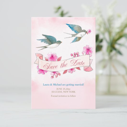 ツバメたち 結婚式の日程をお伝えします セーブザデート (スタンド正面)