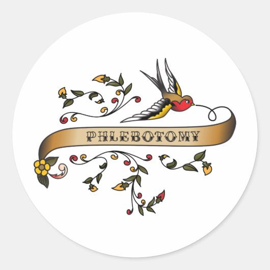 ツバメとスクロールと静脈切除術 ラウンドシール (正面)