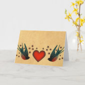 ツバメと星 カード (黄色い花)