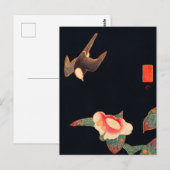 ツバメと椿（1900年）伊藤若冲 ポストカード (正面/裏面)