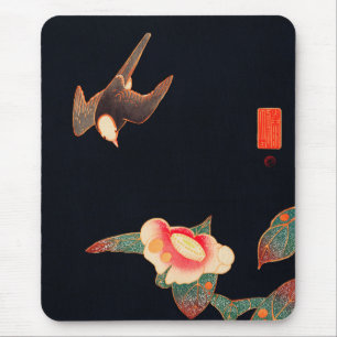 ツバメと椿(1900年)伊藤若冲 マウスパッド