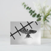 ツバメと羽ばたき葉書 ポストカード (スタンド正面)