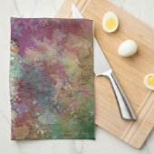 ツバメのファンタジーの60年代巣の2羽の鳥 キッチンタオル (四つ折り)