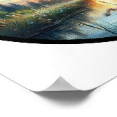 ツバメの丸い3Dイメージ飛んでいる ポスター (角)