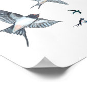 ツバメの群飛んでいるれ ポスター (角)