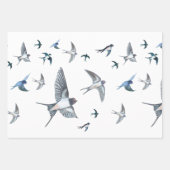 ツバメの群飛んでいるれ ラッピングペーパーシート (正面)