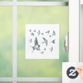 ツバメの飛んでいる群れイラストレーション ウィンドウサイン (ホーム)