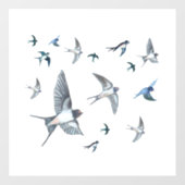 ツバメの飛んでいる群れイラストレーション ウィンドウサイン (シート)