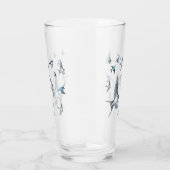ツバメの飛んでいる群れイラストレーション タンブラーグラス (右)