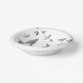 ツバメの飛んでいる群れイラストレーション ペーパーボウル (傾斜あり)