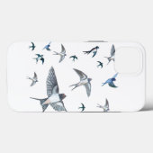 ツバメの飛んでいる群れイラストレーション Case-Mate iPhoneケース (裏面 (横))