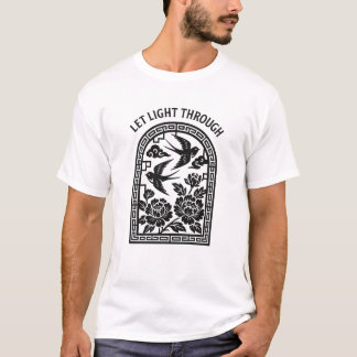 ツバメパネルTシャツ 光を通す Tシャツ