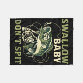 ツバメベビードンドゥッおもしろいクフィッシュ魚釣りティー フリースブランケット (正面(横))