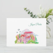 ツバメ文房具での春パーソナライズされた戻り サンキューカード (スタンド正面)