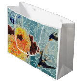 ツバメ日本のフラワー抱き枕 ラージペーパーバッグ (正面アングル)