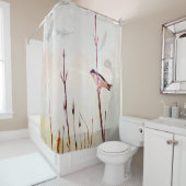ツバメ鳥と羽のシャワーカーテン シャワーカーテン (インサイチュ)