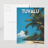 ツバルレトロ旅行ポスター ポストカード (正面/裏面)