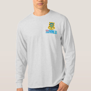 ツバル国旗とコート・オブ・アームズ愛国心 Tシャツ