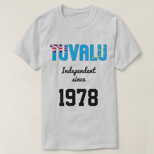 ツバル国旗の独立性お祝い Tシャツ (デザイン正面)