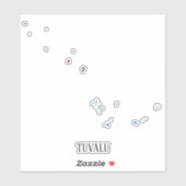 ツバル国旗魅力的国の地図 シール (シート)