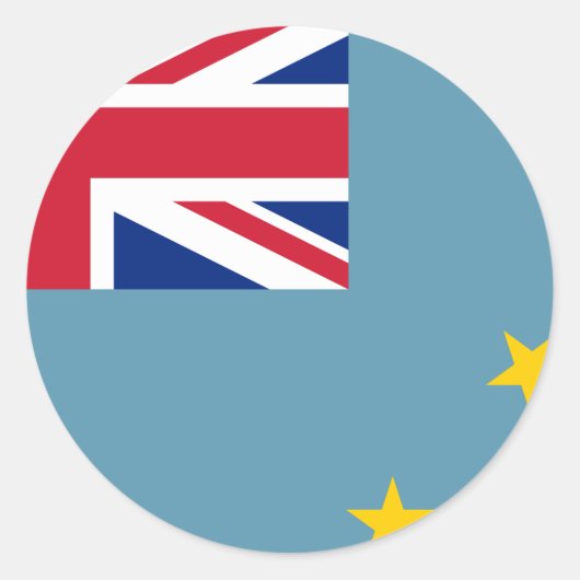 ツバル国旗 ラウンドシール (正面)