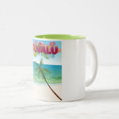 ツバル島の旅行ポスター ツートーンマグカップ (正面右)