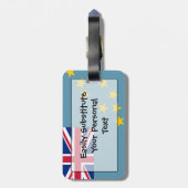 ツバル簡単ID個人用フラグ ラゲッジタグ (裏面縦)