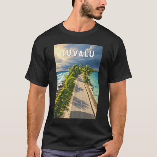 ツバル イラスト 旅行 アート ヴィンテージ Tシャツ (正面)