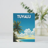 ツバル・ヴィンテージ旅行ポスター ポストカード (スタンド正面)