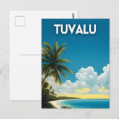 ツバル・ヴィンテージ旅行ポスター ポストカード (正面/裏面)