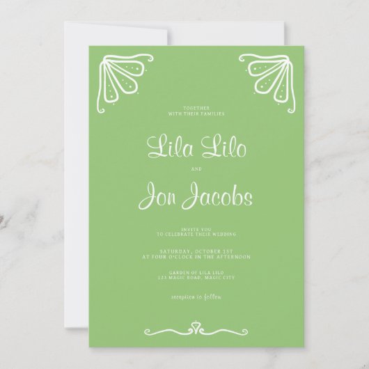 ツベルースパーソナライズされた結婚式招待状 招待状 (正面)