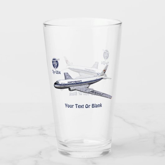 ツポレフ(Туполев) Tu-104エアライナー タンブラーグラス (裏面)