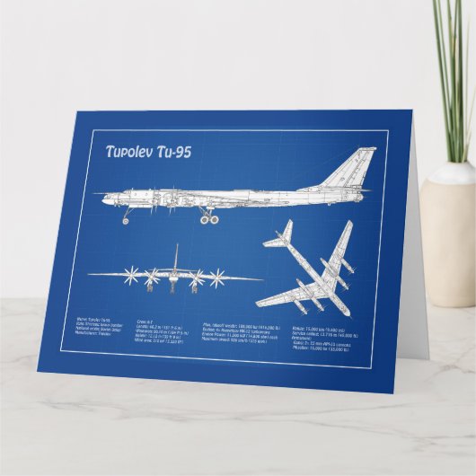 ツポレフTu-95 - 航空機設計図 ABD サンキューカード (正面)