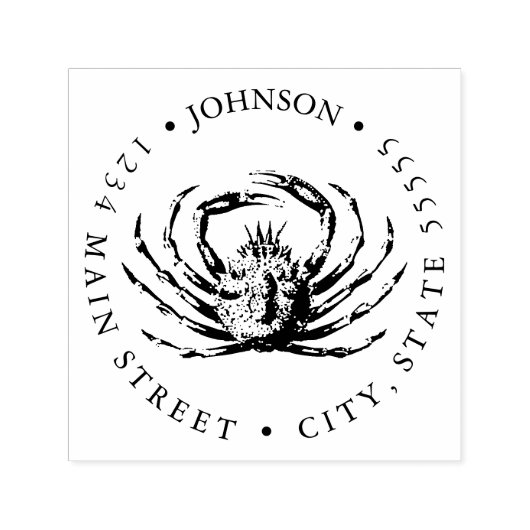 ツメ戻しラベル付きがんカニ セルフインキングスタンプ (デザイン)