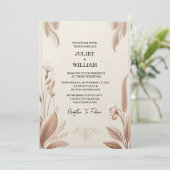 ツヤのあるサテン生地とベルベットのレースのリネン紙のウェディングペーパー（二重） 招待状 (スタンド正面)