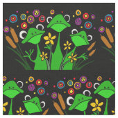 ツリおもしろいーのカエルとカタツイルガーデン ファブリック (クローズアップ)