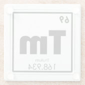 ツリウム化学元素シンボル化学式 ガラスコースター (裏面)