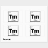 ツリウム化学元素シンボル化学式 長方形シール (シート)