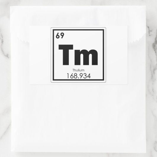 ツリウム化学元素シンボル化学式 長方形シール (バッグ)