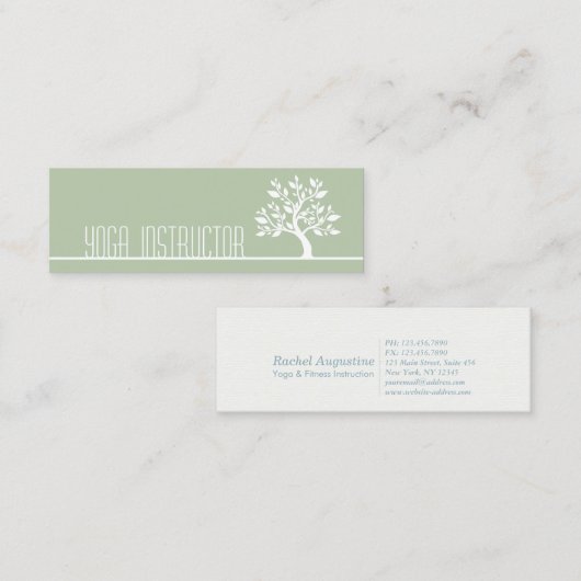 ツリエレガントヨガインストラクターウェルネスライフコーチ スキニー名刺 (正面/裏面)