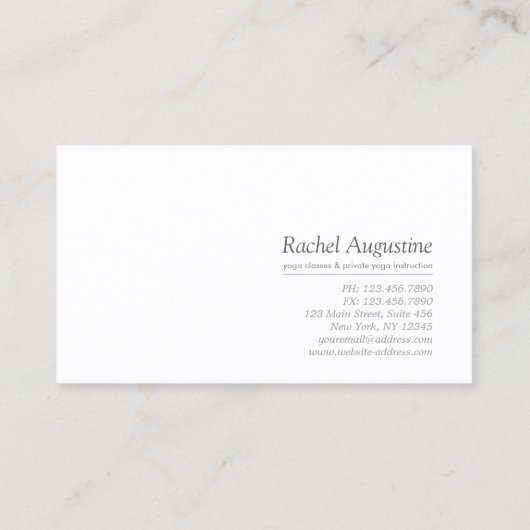 ツリエレガントヨガインストラクターウェルネスライフコーチ 名刺 (裏面)