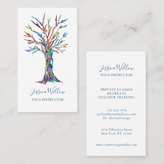 ツリエレガントヨガインストラクター 名刺 (正面/裏面)
