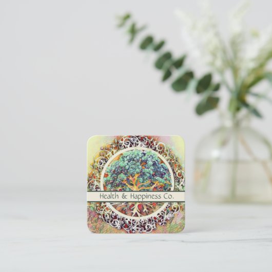 ツリカラフルー スクエア名刺 (スタンド正面)