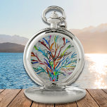 ツリカラフルー ポケットウォッチ<br><div class="desc">このユニーク懐中時計は飾カラフルモザイクの木のデザインを持つ。オリジナルモザイク©ミケーレ・デイヴィス。</div>