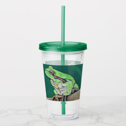 ツリガエル絵画ズ アクリルタンブラー (正面)