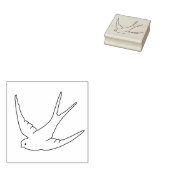 ツリツババードアート飛んでいるスタンプ ラバースタンプ (押印)