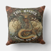 ツリパーソナライズされたー日本のドラゴン入れパーラー クッション (裏面)