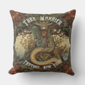 ツリパーソナライズされたー日本のドラゴン入れパーラー クッション (正面)