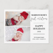 ツリモダンー2枚フォト初めてのクリスマスはがき ポストカード (正面)